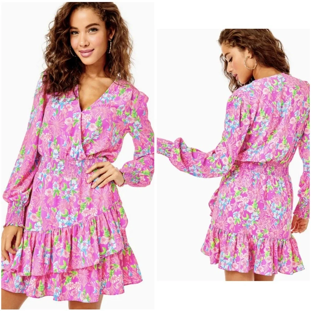 Lilly Pulitzer Cristiana Stretch Dress Moms The Word Amethyst Size 12 - Picture 1 of 16